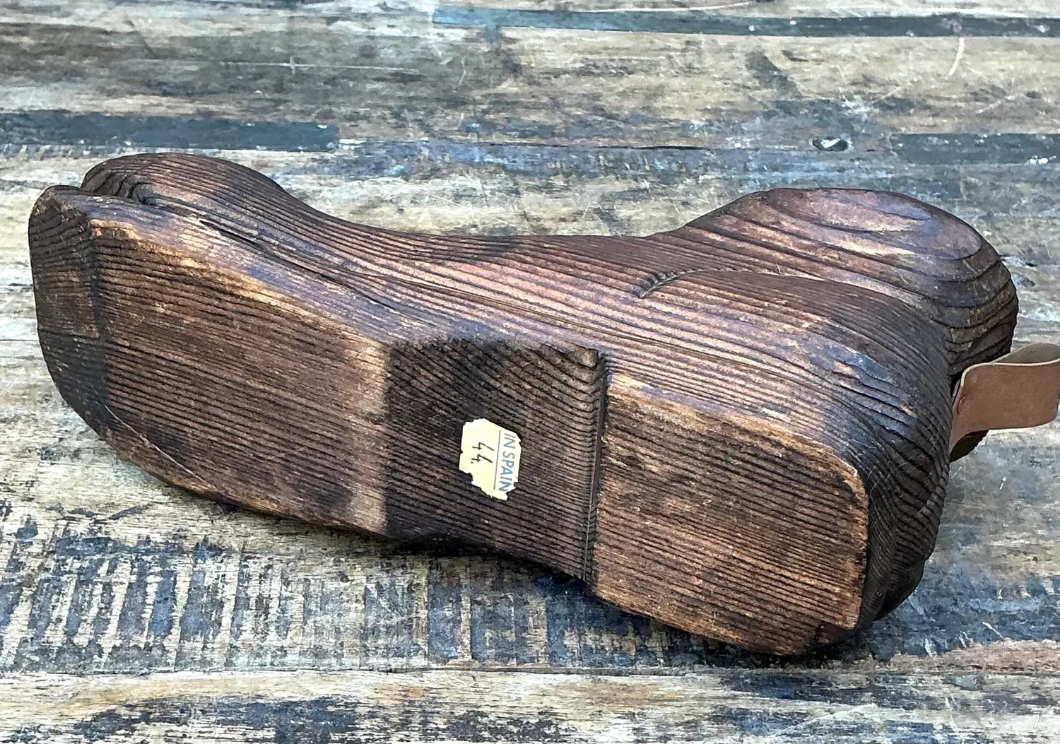 Vintage Italian Carved Wooden Shoe - Top view
