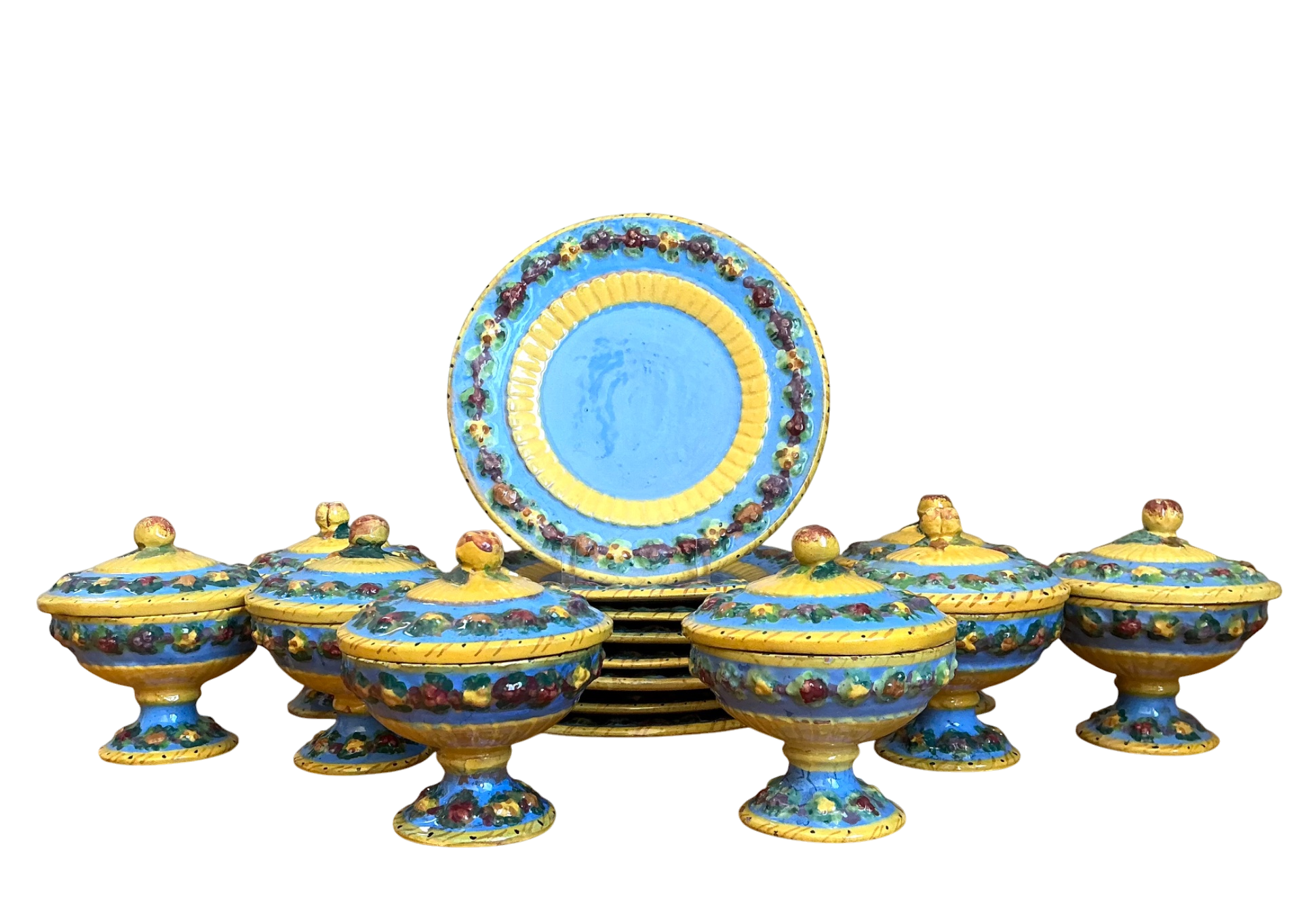 Vintage Italian Ceramic Covered Dishes - Set of 12