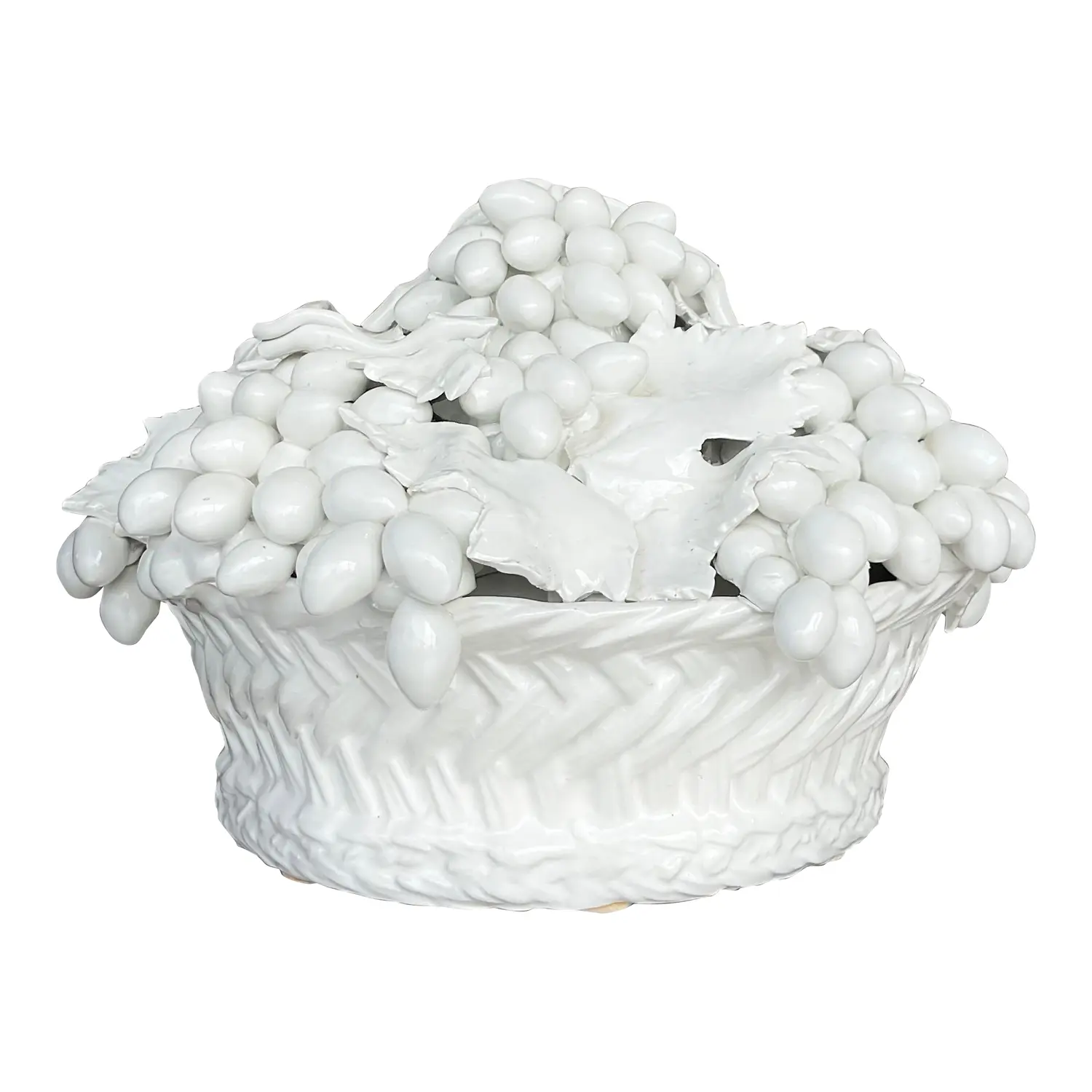 Vintage Italian Este Blanc De Chine Glazed Ceramic Fruit Bowl