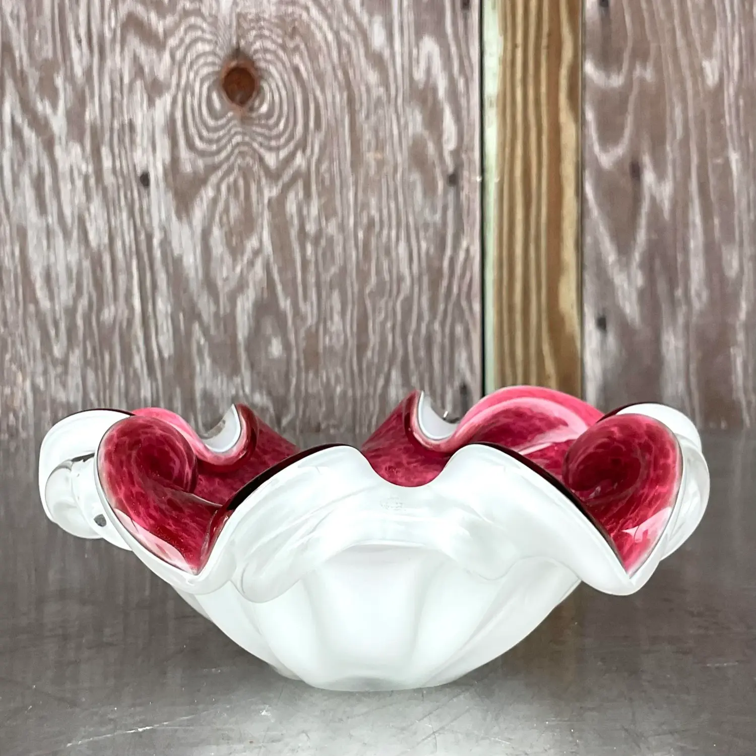 Vintage Italian Glass Bowl After Murano - Top view