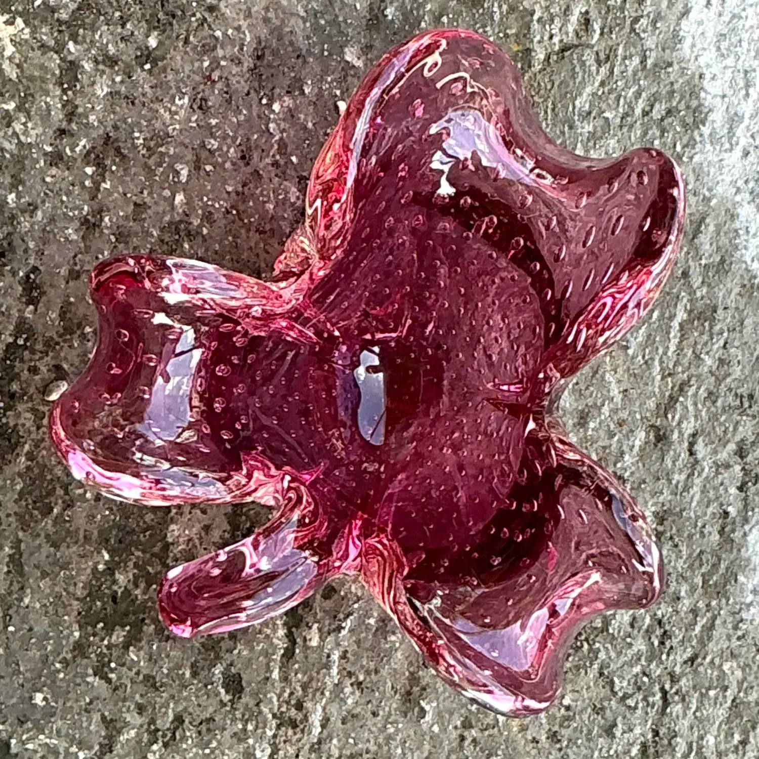 Vintage Italian Glass Bowl After Murano - Detail view