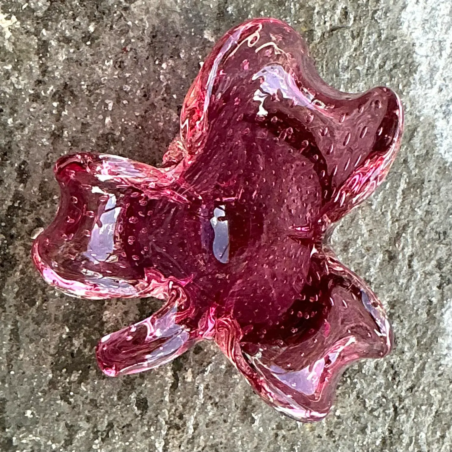 Vintage Italian Glass Bowl After Murano - Top view