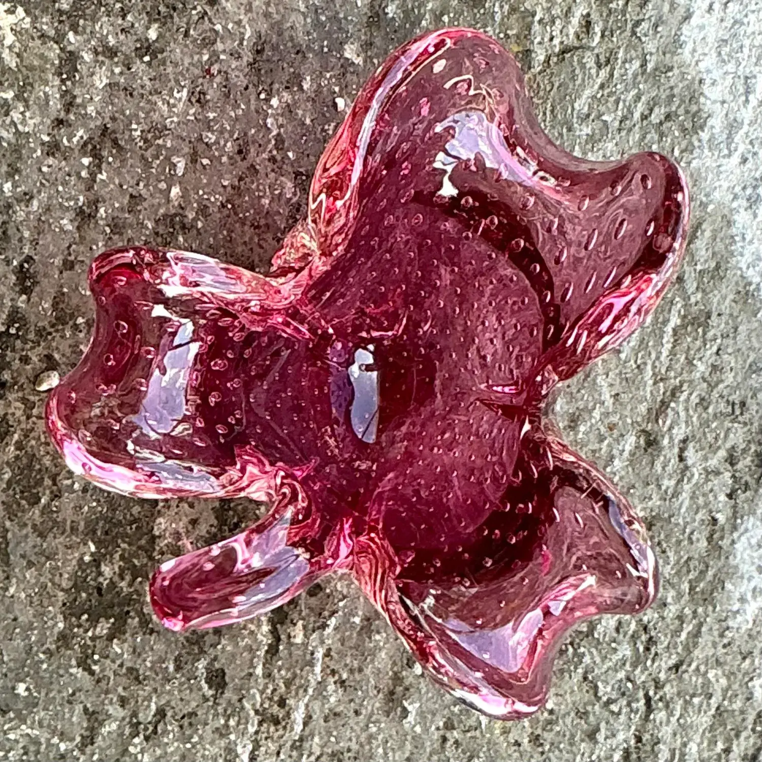 Vintage Italian Glass Bowl After Murano - Back view