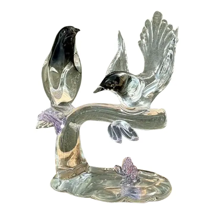 Vintage Italian Glass Lovebirds After Murano