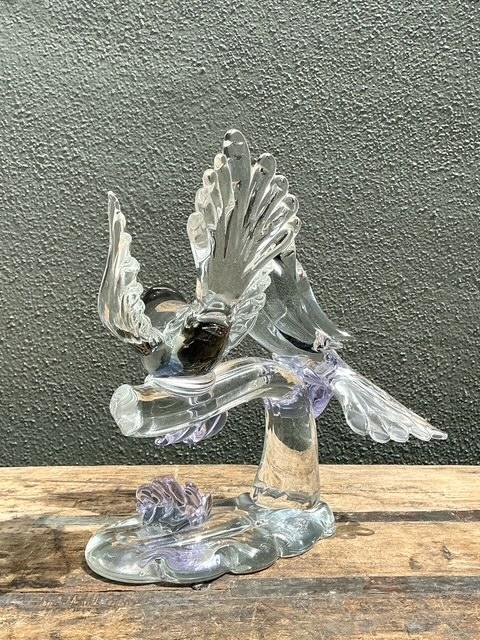 Vintage Italian Glass Lovebirds After Murano - Top view