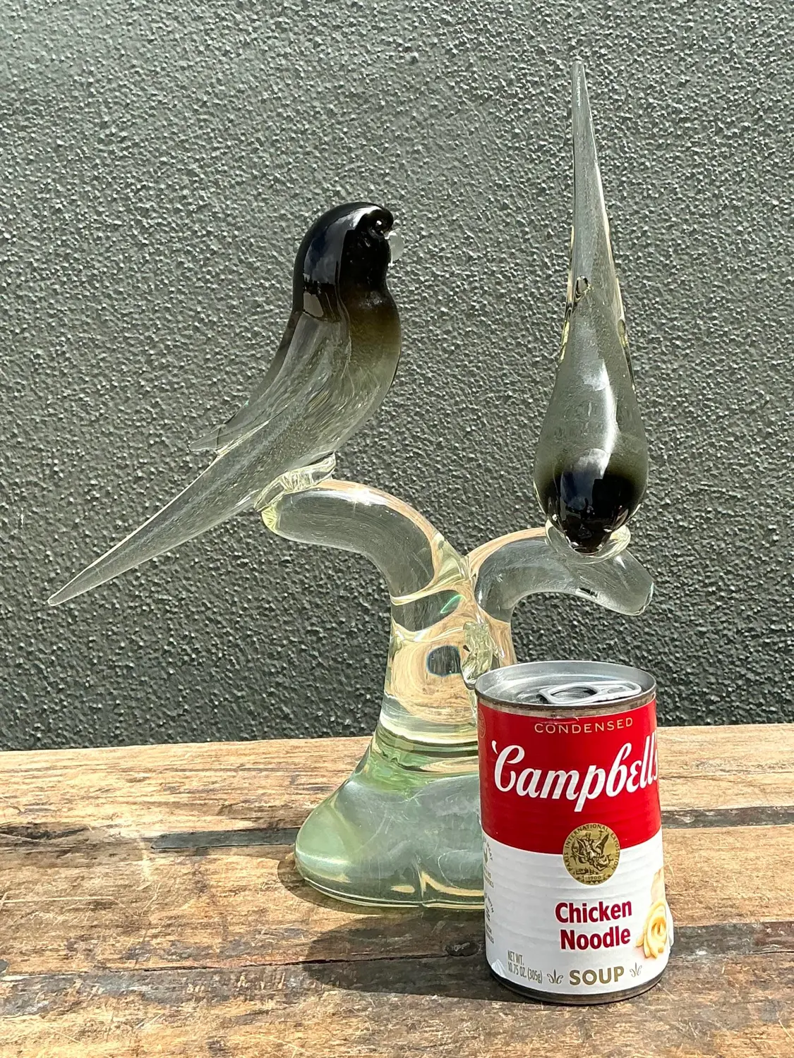 Vintage Italian Glass Lovebirds After Murano - Top view