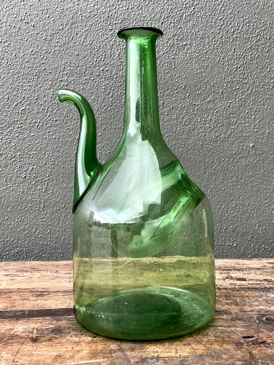 Vintage Italian Glass Wine Decanter - Top view