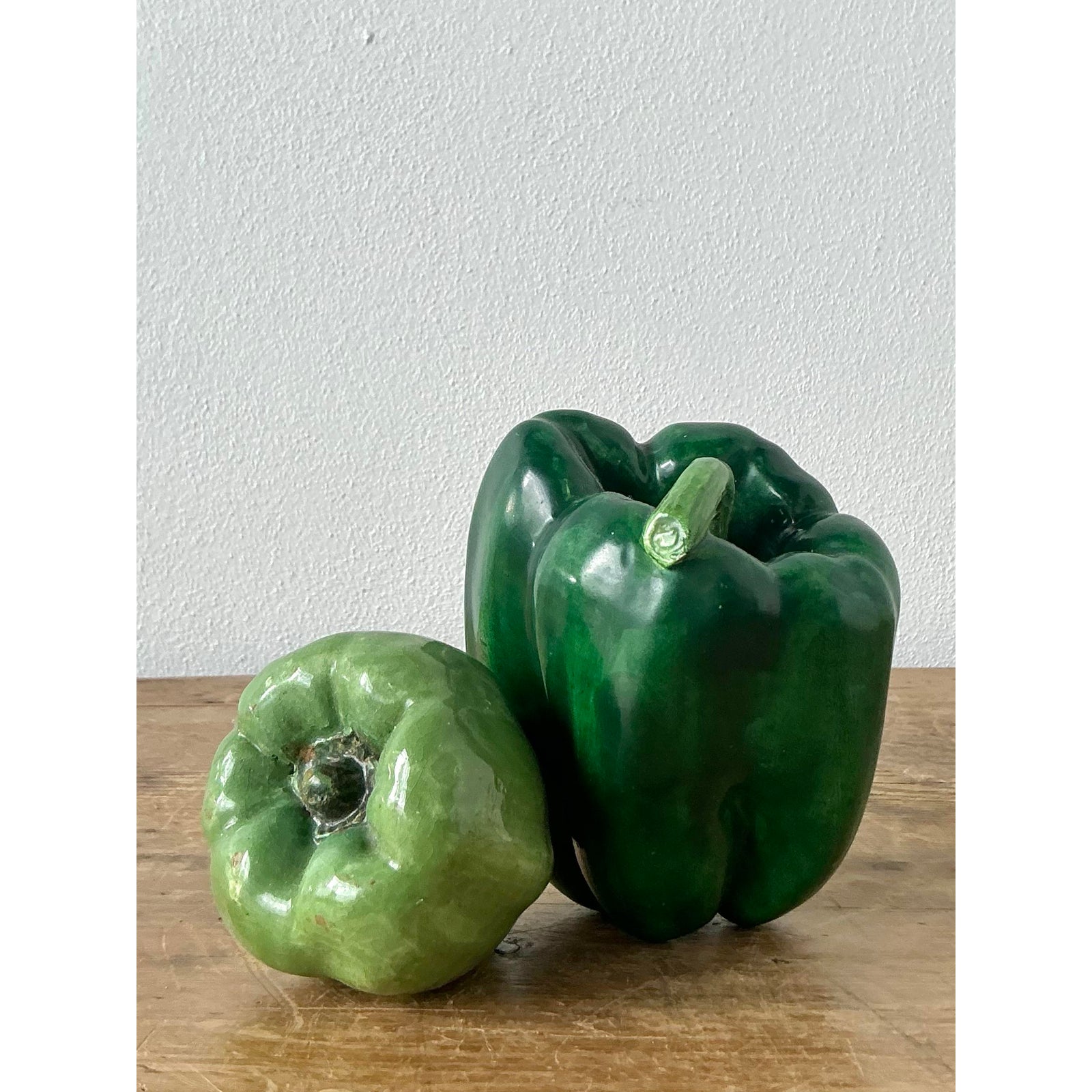 Vintage Italian Glazed Ceramic Bell Peppers - Back view