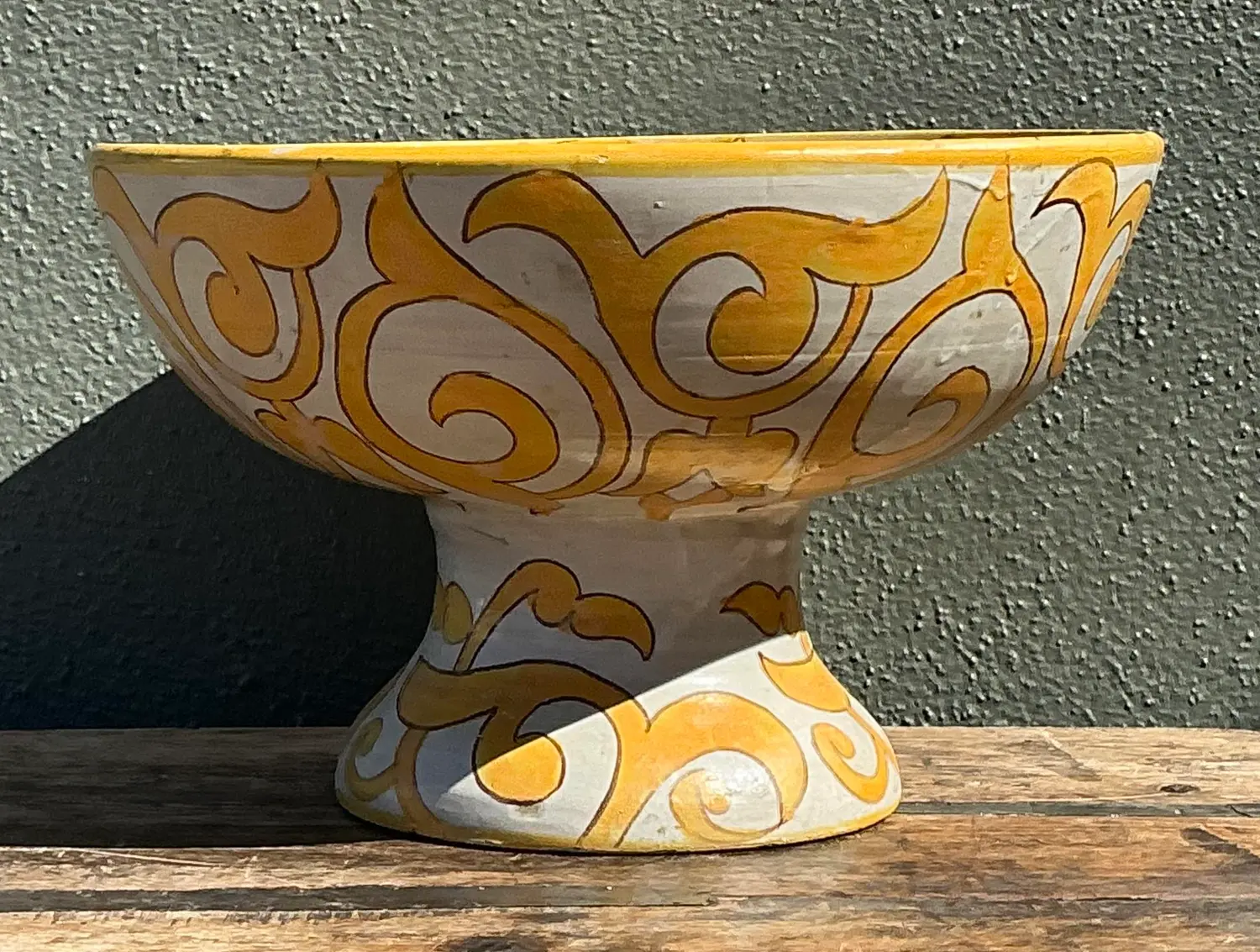 Vintage Italian Glazed Ceramic Bowl - Top view