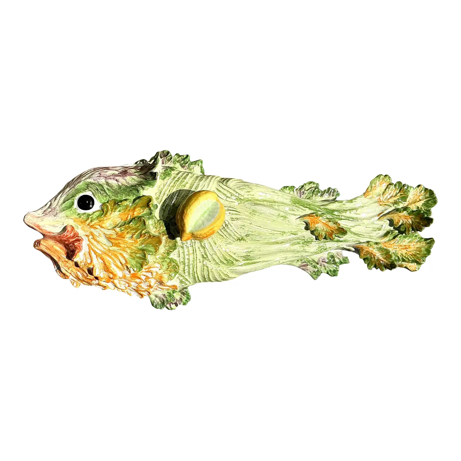 Vintage Italian Glazed Ceramic Fish Tureen