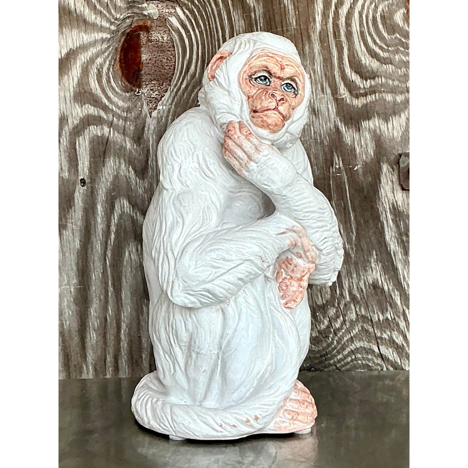 Vintage Italian Glazed Ceramic Monkey - Side view