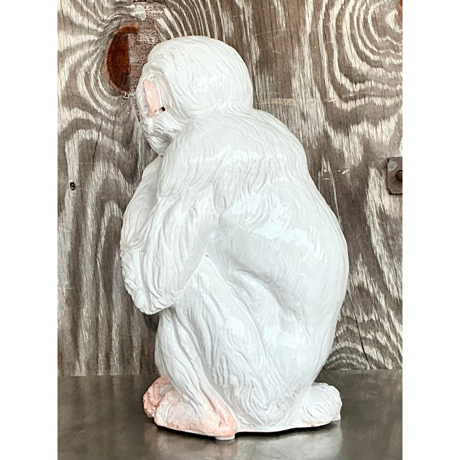 Vintage Italian Glazed Ceramic Monkey - Top view