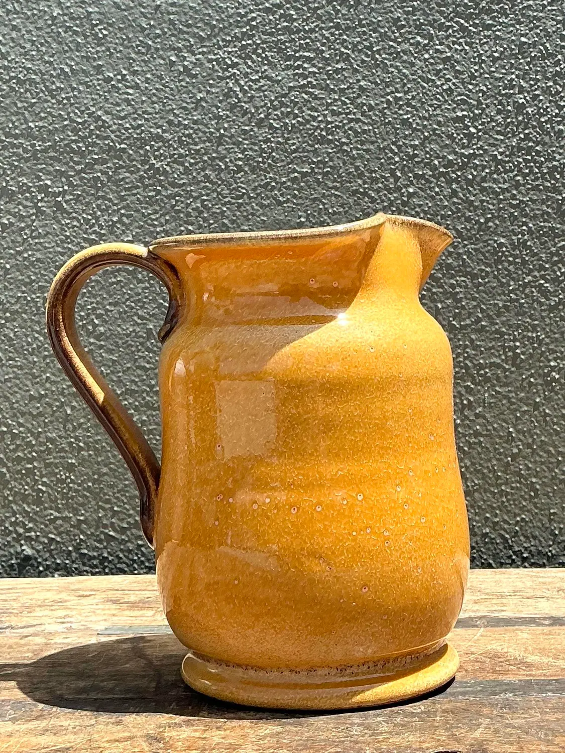 Vintage Italian Glazed Ceramic Pitcher - Detail view