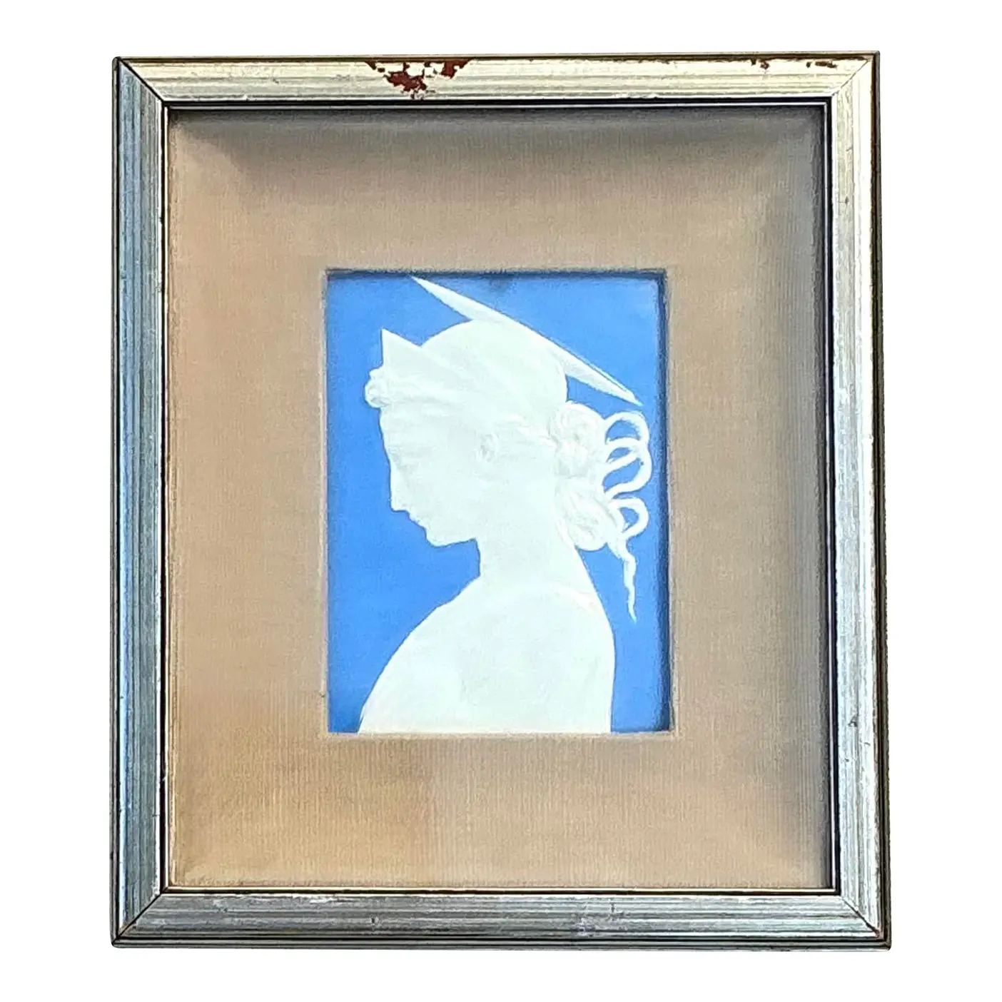 Vintage Italian Glazed Ceramic Profile Tile