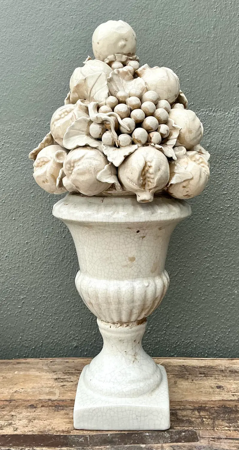 Vintage Italian Glazed Ceramic Topiary - Side view
