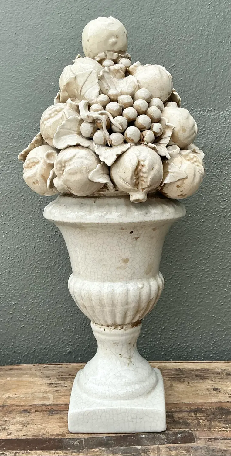 Vintage Italian Glazed Ceramic Topiary - Detail view