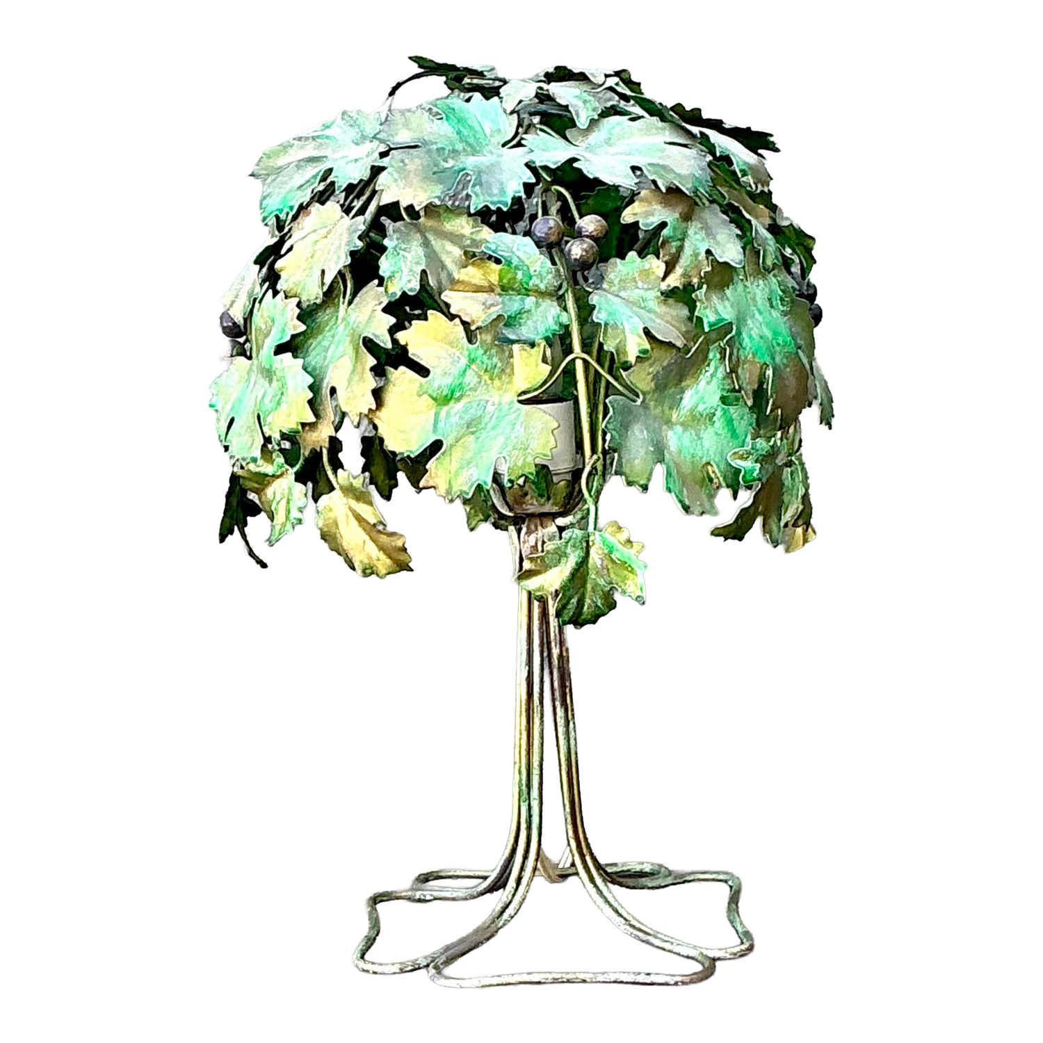 Vintage Italian Grape Leaf Table Lamp - Detail view
