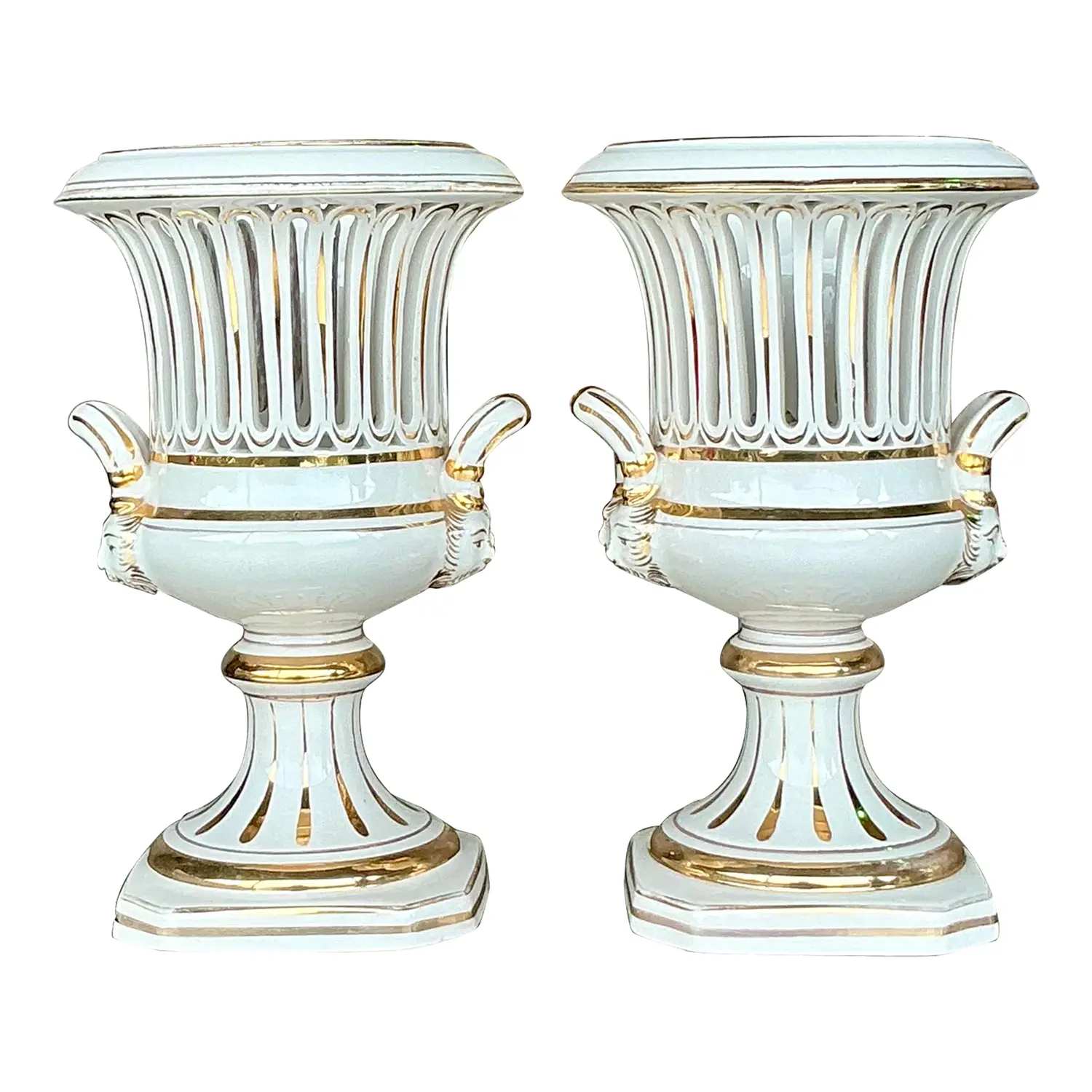 Vintage Italian Impero Crater Vases - a Pair