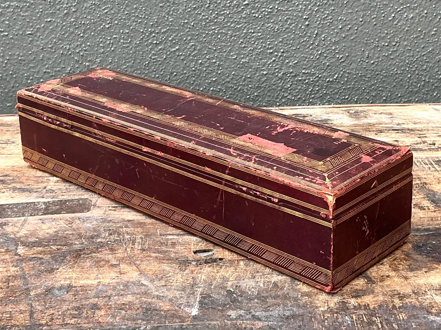 Vintage Italian Leather Embossed “Bertha” Box - Back view