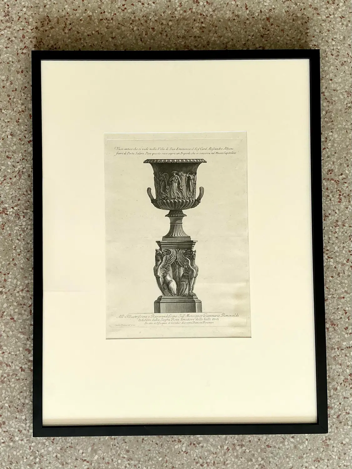 Vintage Italian Monumental Giovanni Batista Parinesi Urn Print - Side view