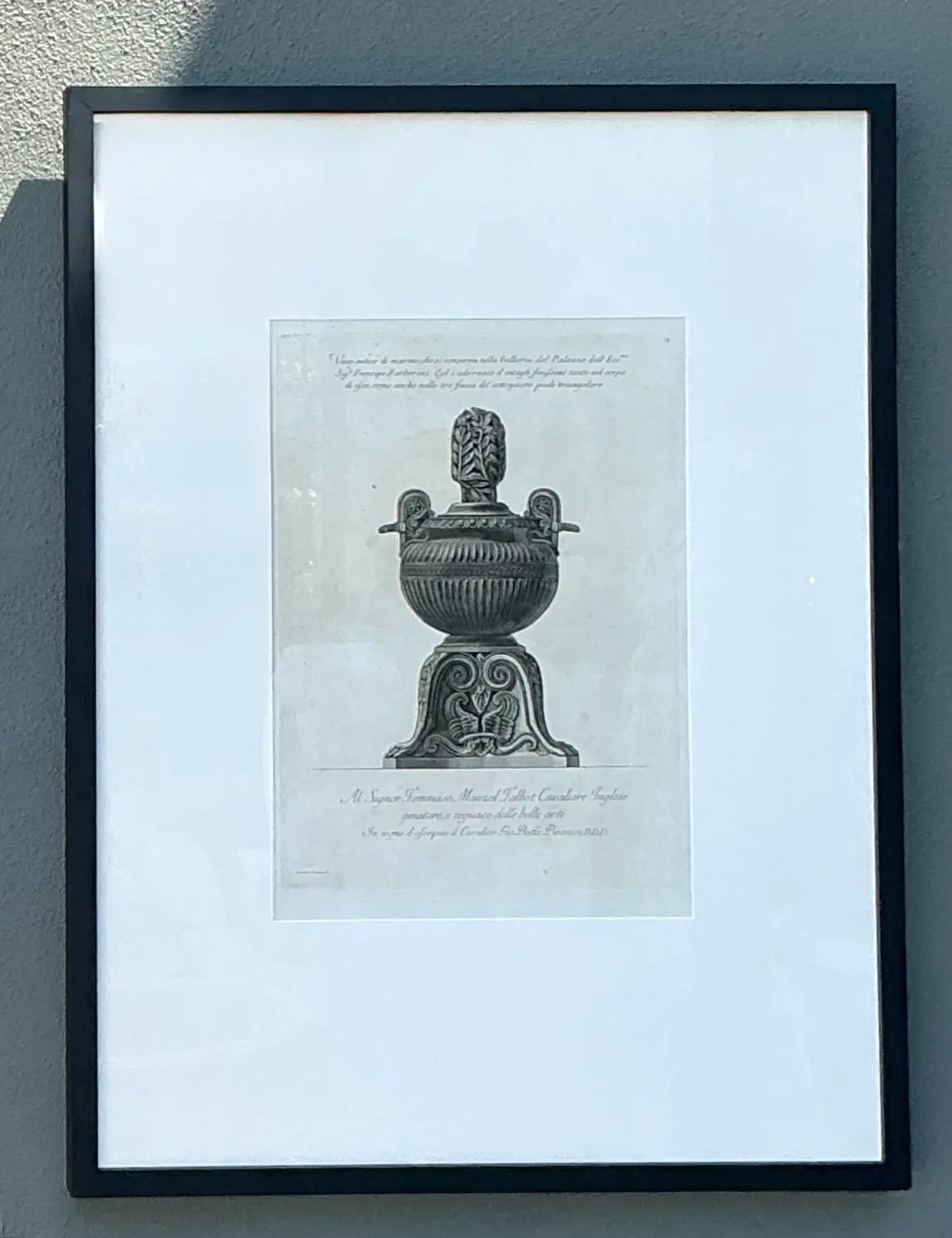 Vintage Italian Monumental Giovanni Batista Piranesi Urn Print - Detail view