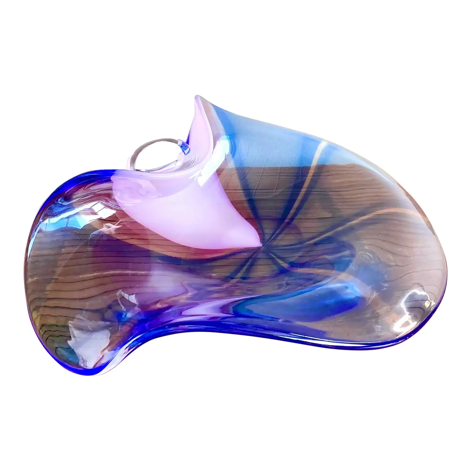 Vintage Italian Monumental Handblown Seguso for Oggetti Glass Bowl