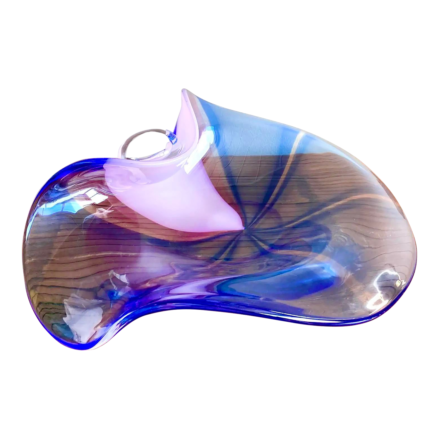 Vintage Italian Monumental Handblown Seguso for Oggetti Glass Bowl - Detail view
