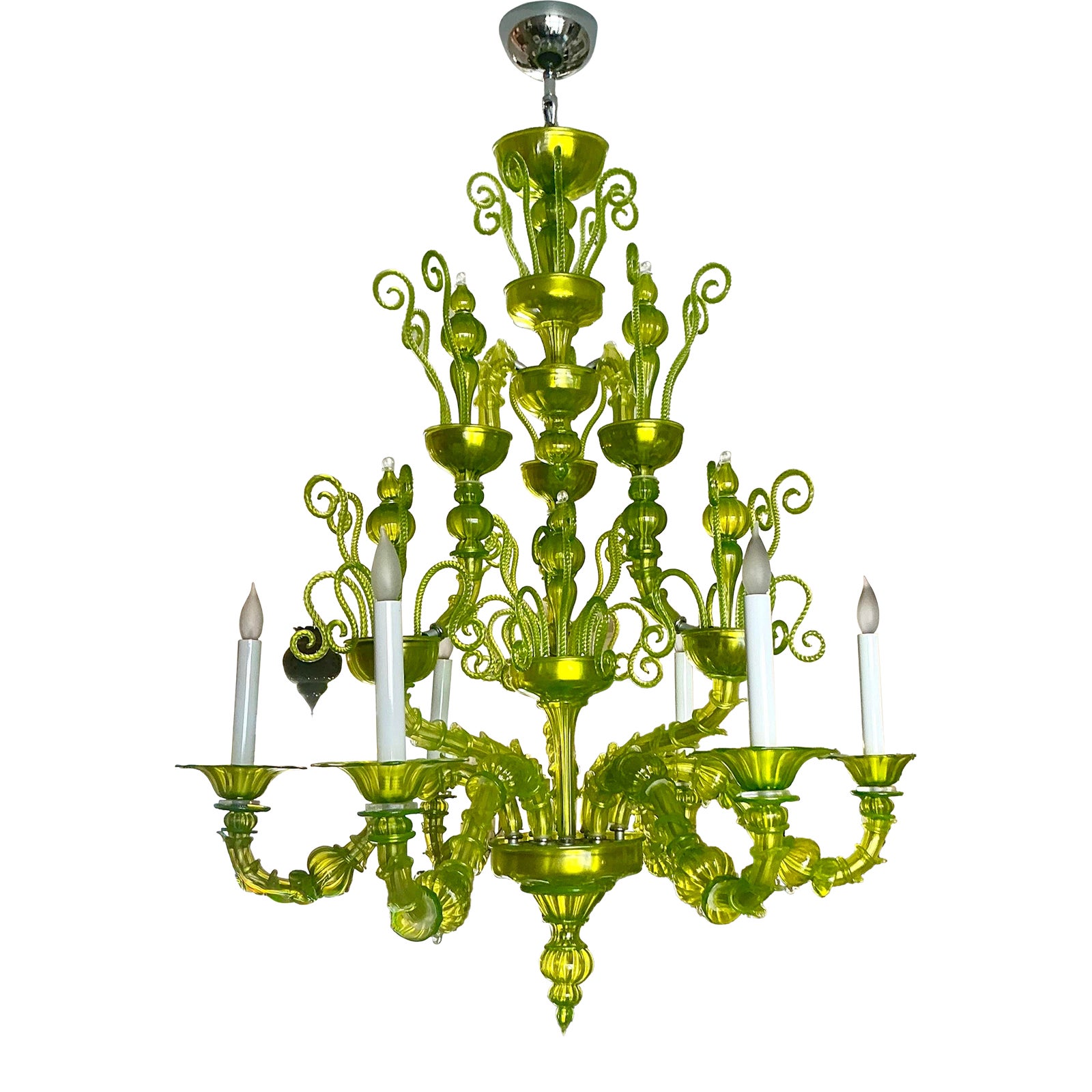 Vintage Italian Monumental Murano Glass Chandelier - Detail view