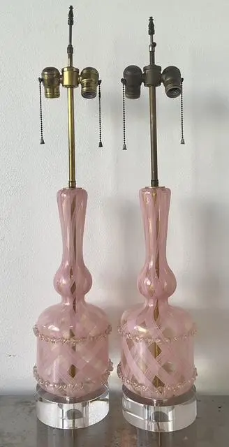 Vintage Italian Murano Glass Lamps - A Pair - Detail view