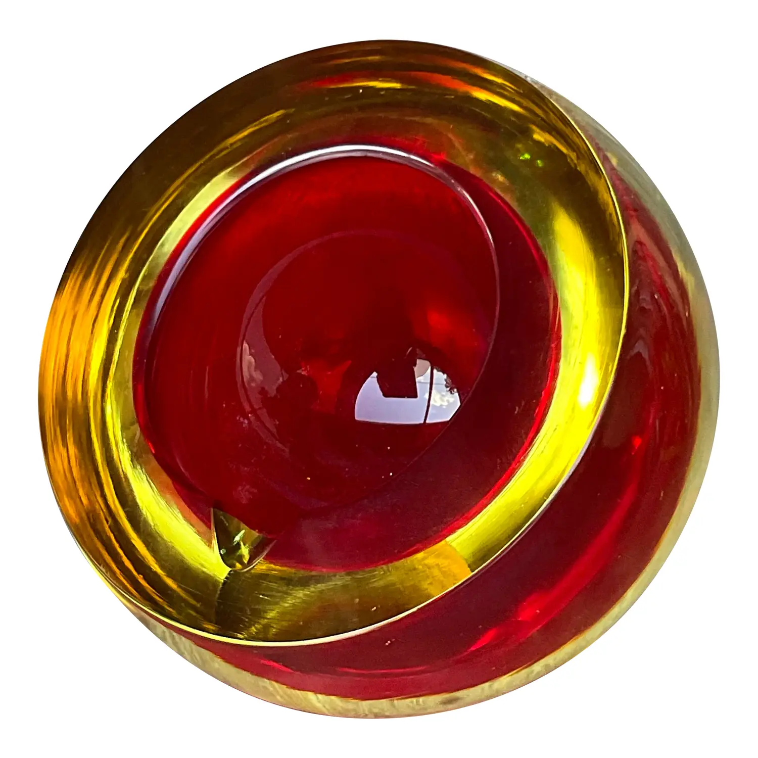 Vintage Italian Murano Sommeroso Attributed Orbe Glass Ashtray