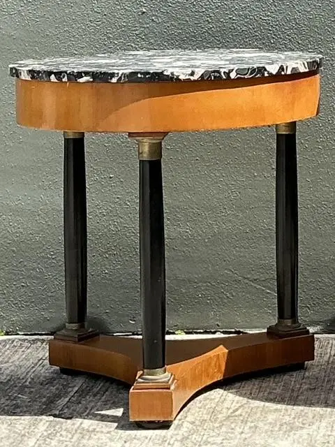 Vintage Italian Neoclassical Stone Top Side Tables - A Pair