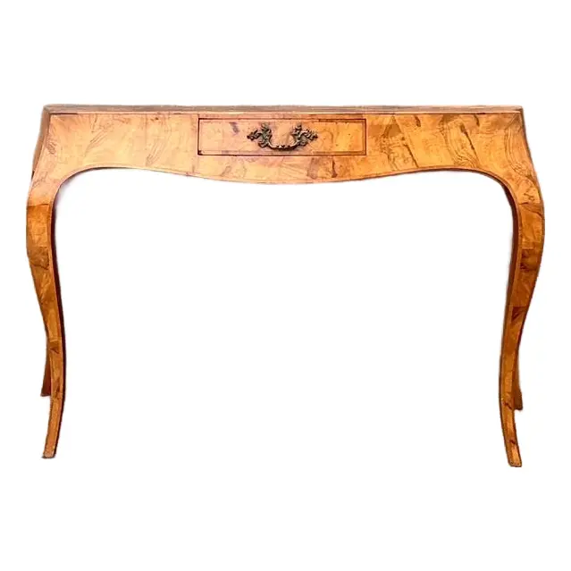 Vintage Italian Olive Burl Wood Writing Desk