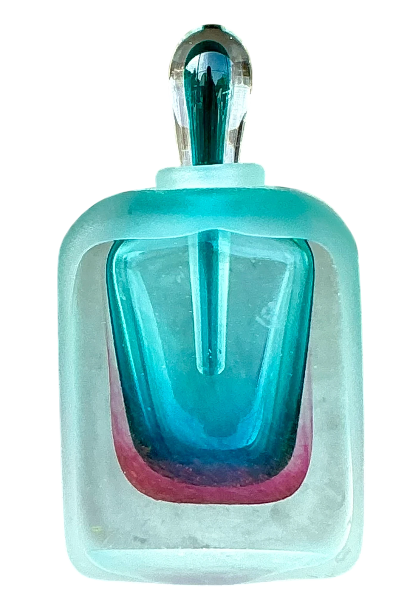 Vintage Italian Ombre Glass Bottle After Murano - Detail view