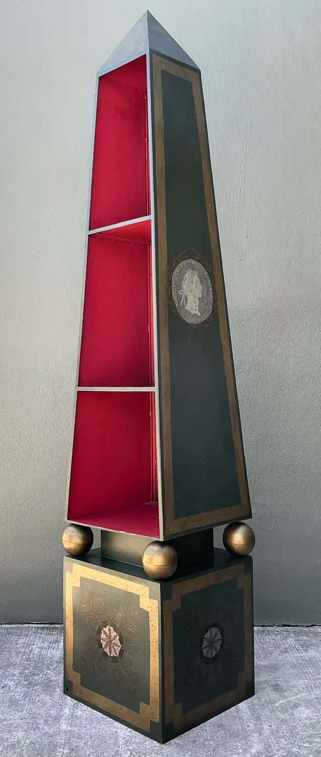 Vintage Italian Renzo Mongiardino Hand Painted Tole Etagere - Back view