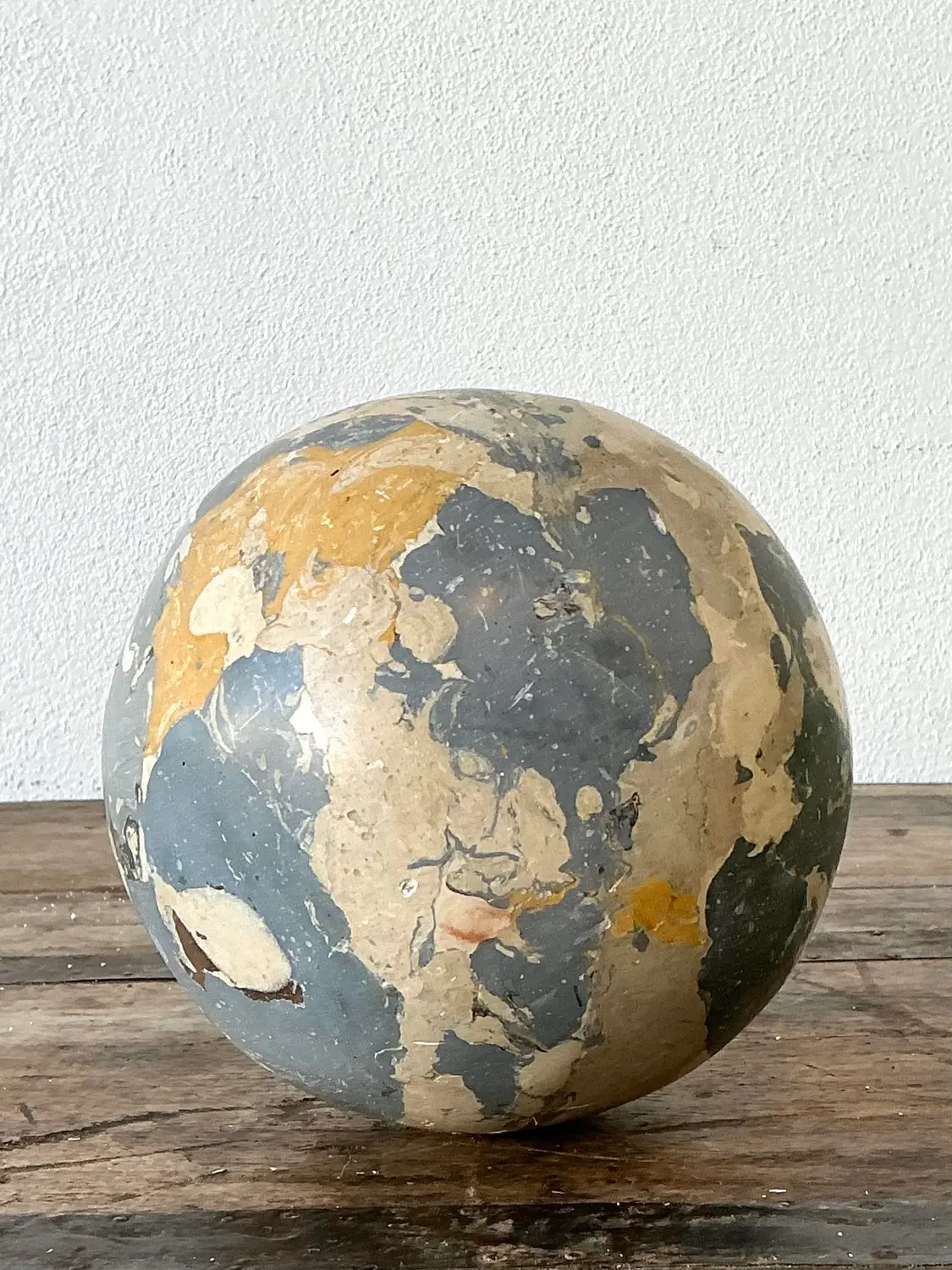 Vintage Italian Scagliola Artisanal Pigmented Plaster Sphere - Top view