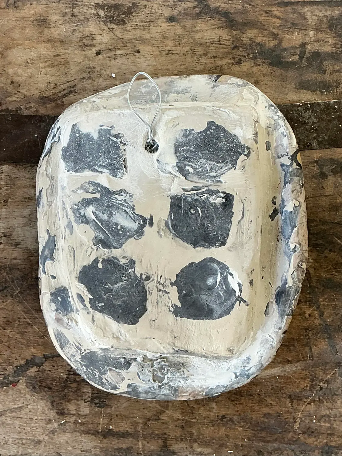 Vintage Italian Scagliola Artisanal Pigmented Plaster Turtle Shell - Side view