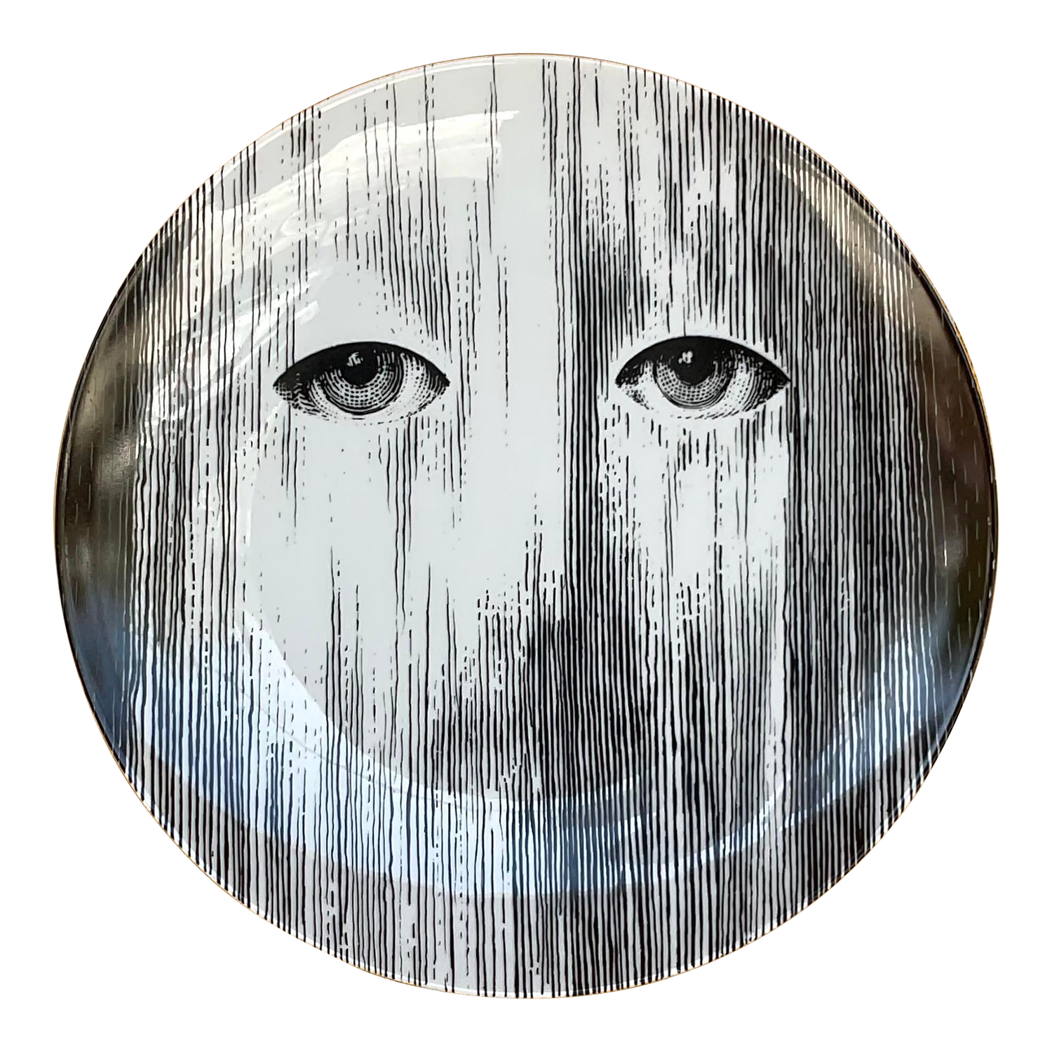 Vintage Italian Signed Fornasetti Face Plate - Detail view