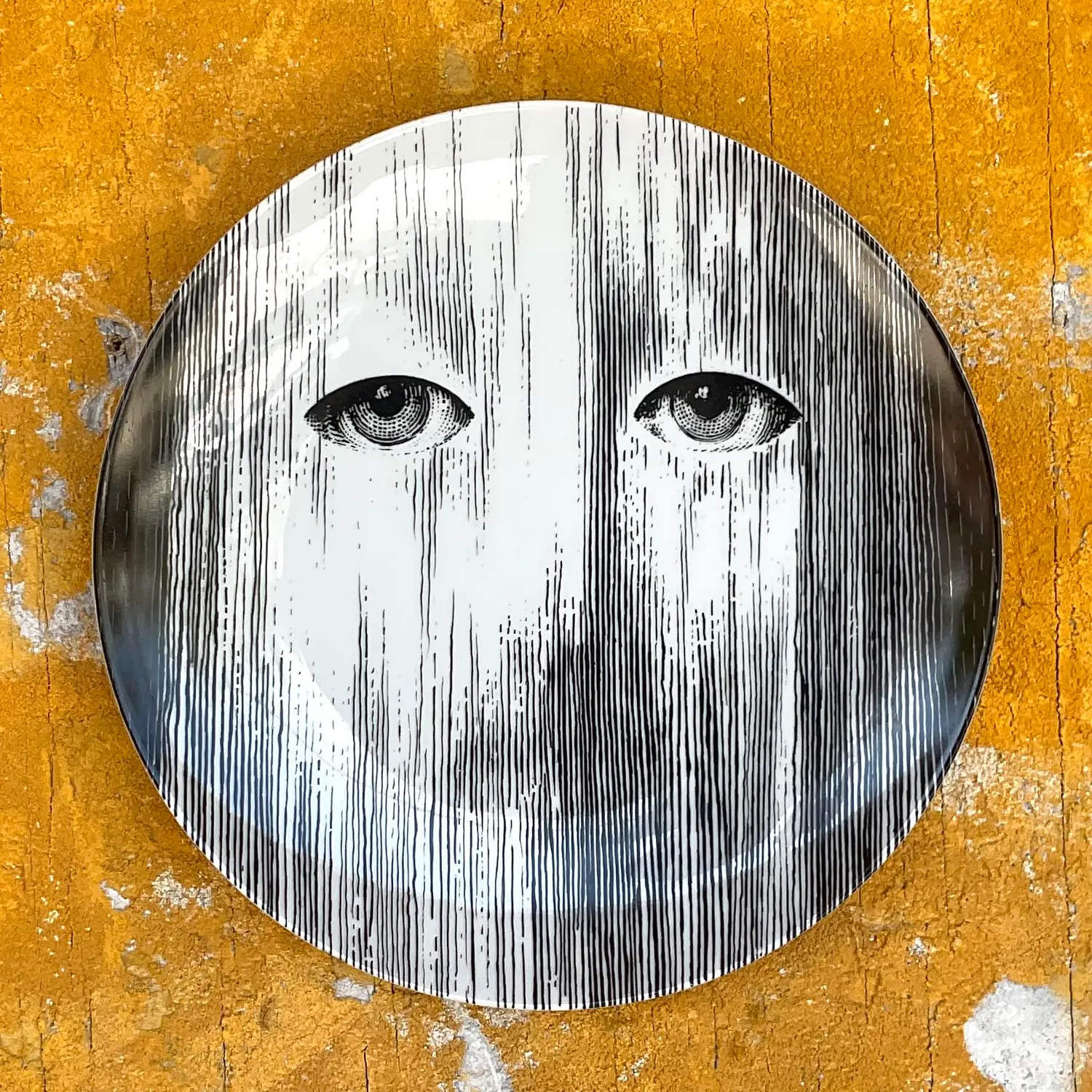 Vintage Italian Signed Fornasetti Face Plate - Side view