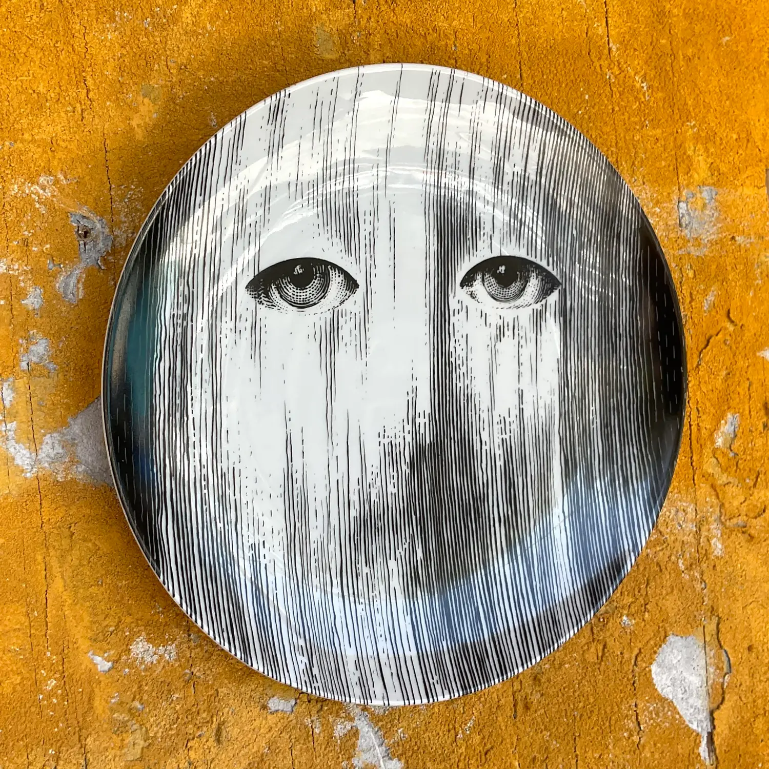Vintage Italian Signed Fornasetti Face Plate - Top view