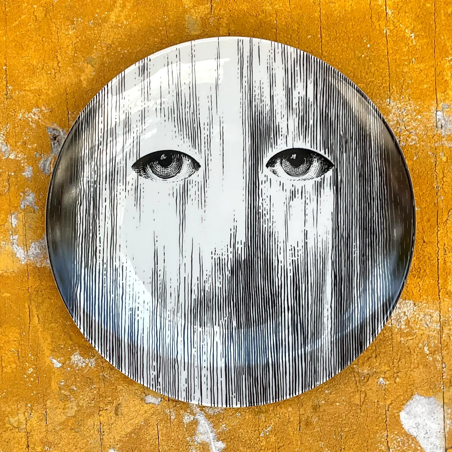 Vintage Italian Signed Fornasetti Face Plate - Back view