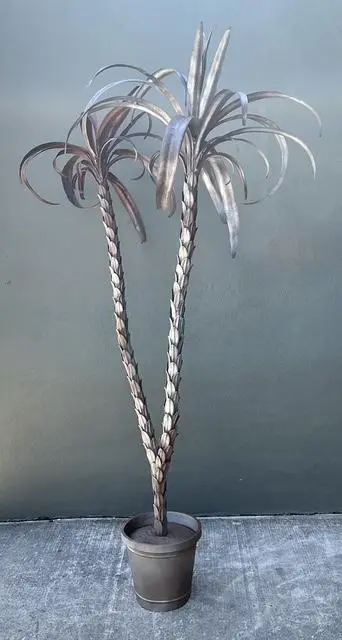 Vintage Italian Silver Tole Palm Tree - Top view