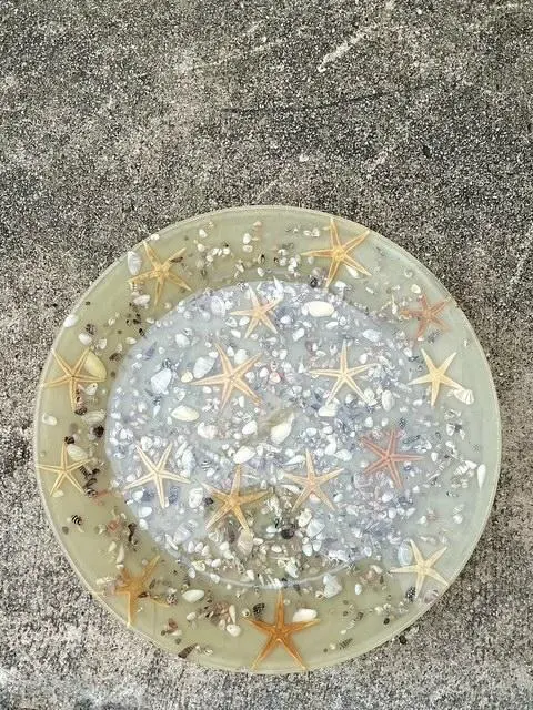 Vintage Italian Starfish Resin Bowl - Side view