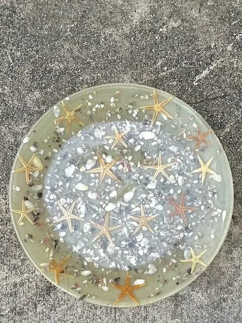 Vintage Italian Starfish Resin Bowl - Back view
