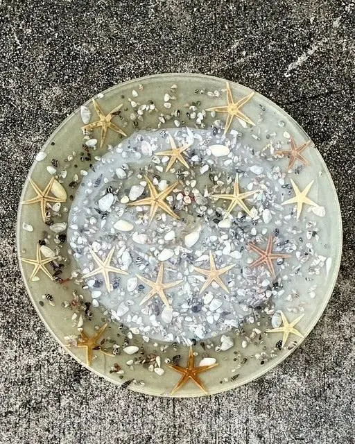 Vintage Italian Starfish Resin Bowl - Top view