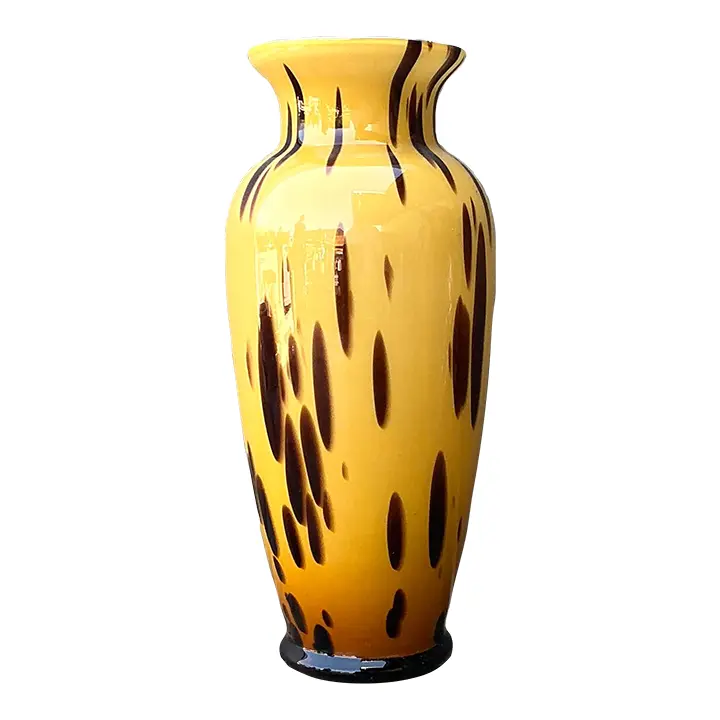 Vintage Italian Tortoise Glass Vase