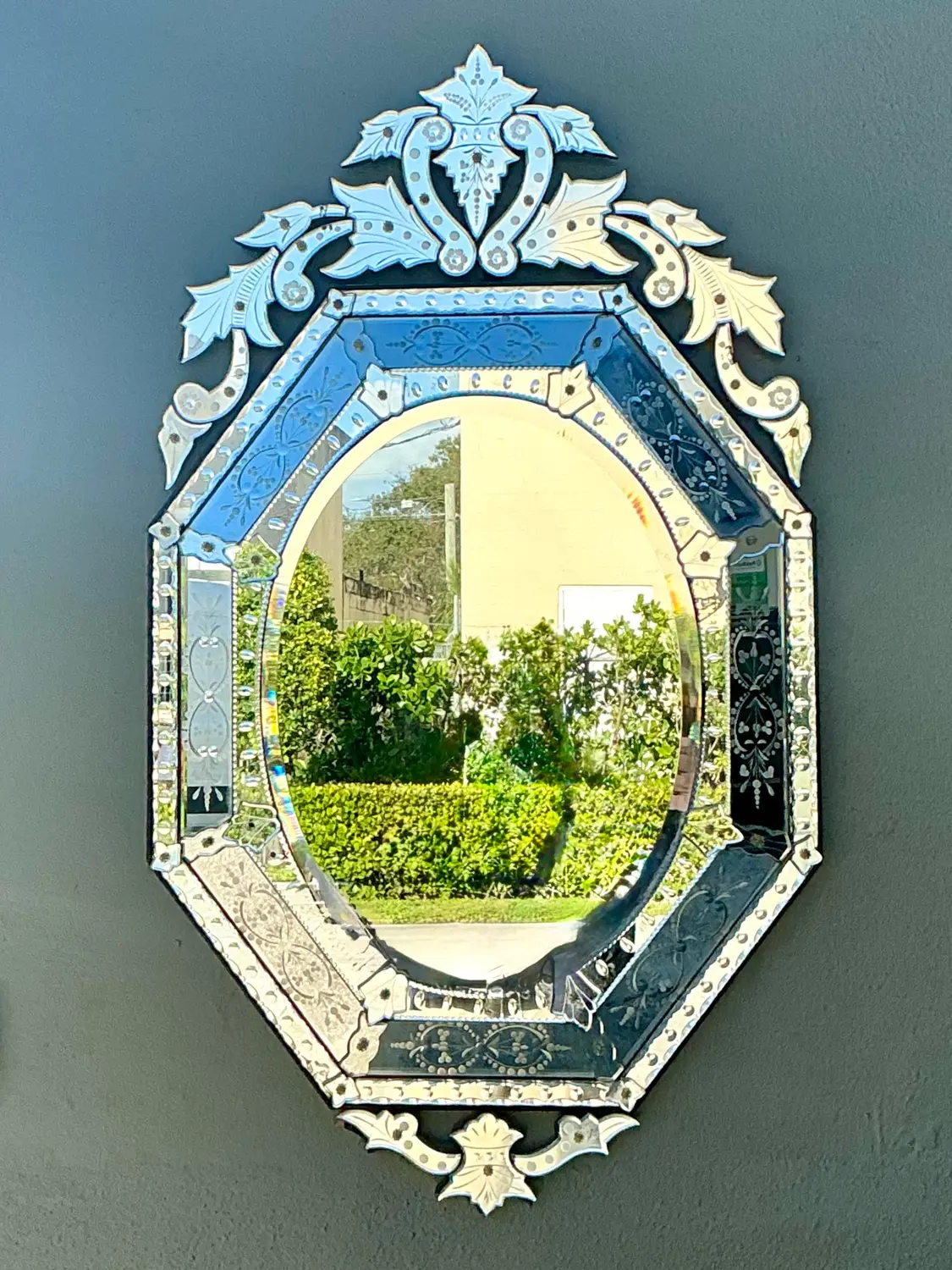 Vintage Italian Venetian Glass Mirror - Back view