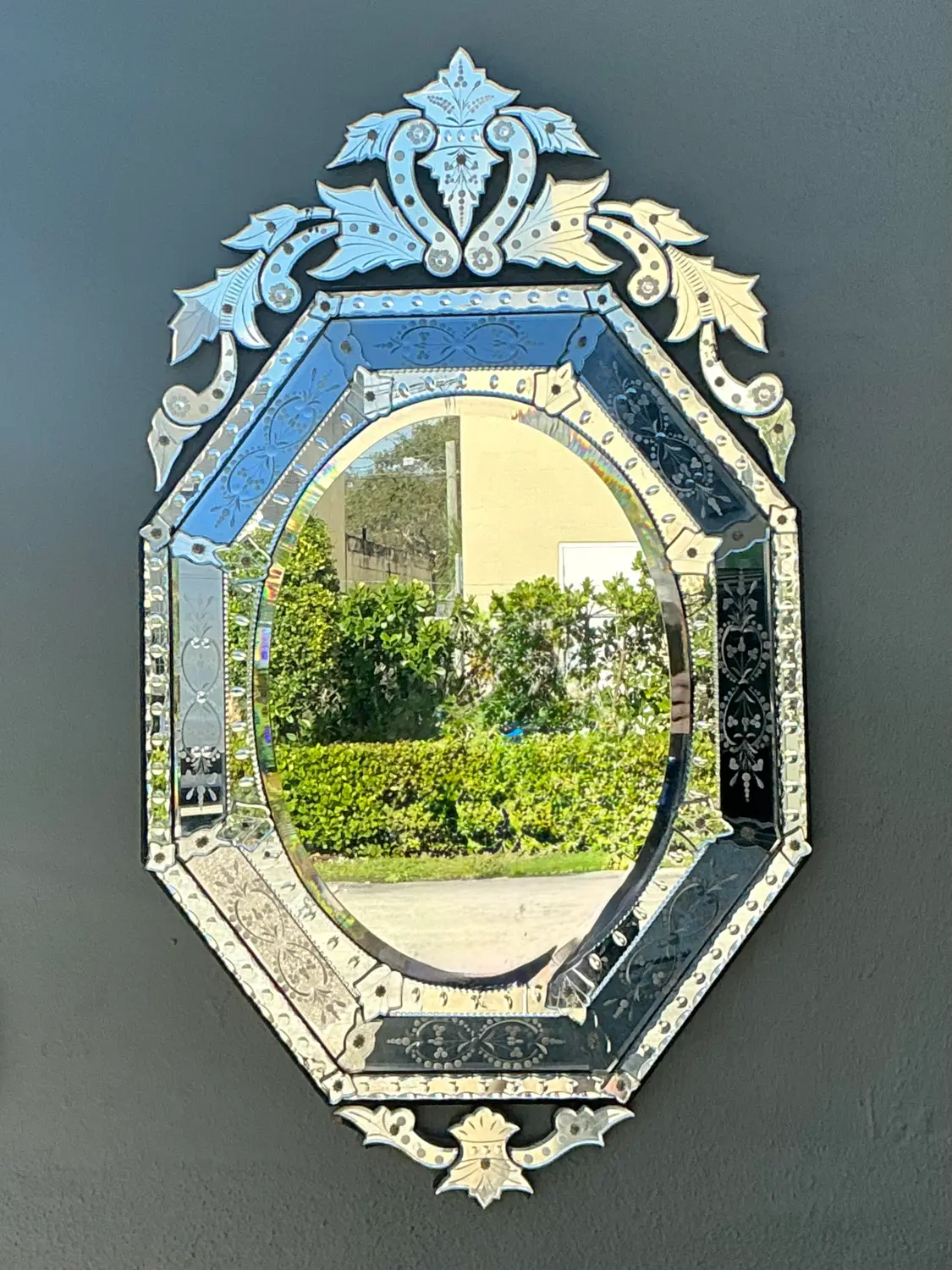 Vintage Italian Venetian Glass Mirror - Side view