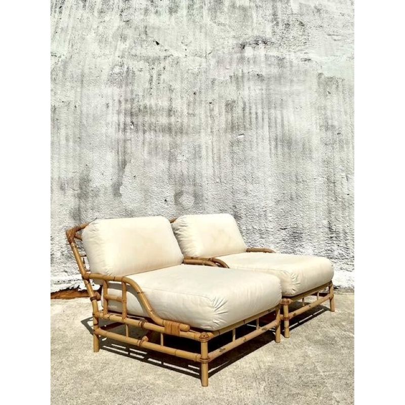 Vintage Italian Vivai Del Sud Lounge Chairs- Set of 2 - Top view