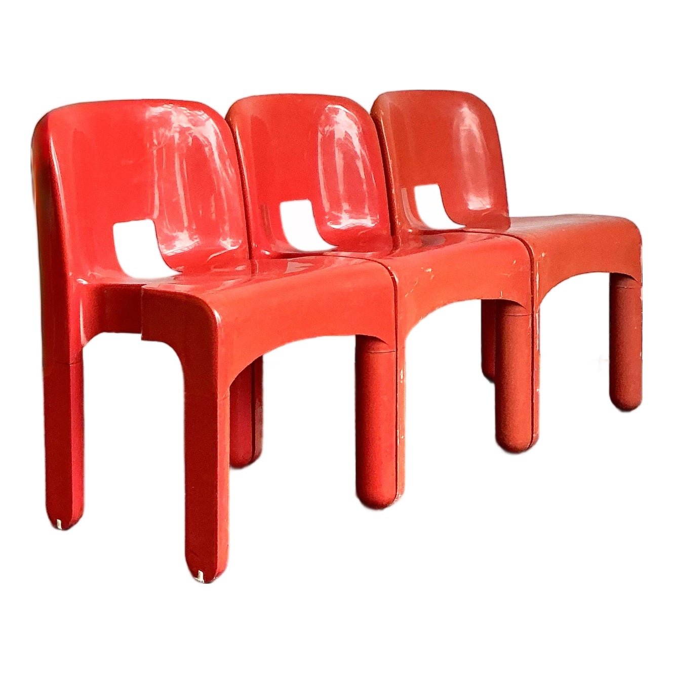 Vintage Joe Colombo Molded Resin Chairs - Set of Three