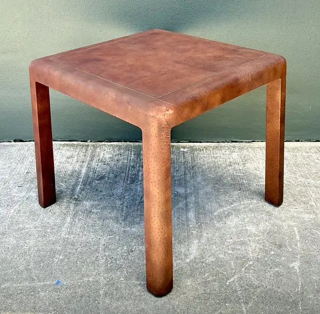 Vintage Karl Springer Ostrich Game Table - Side view
